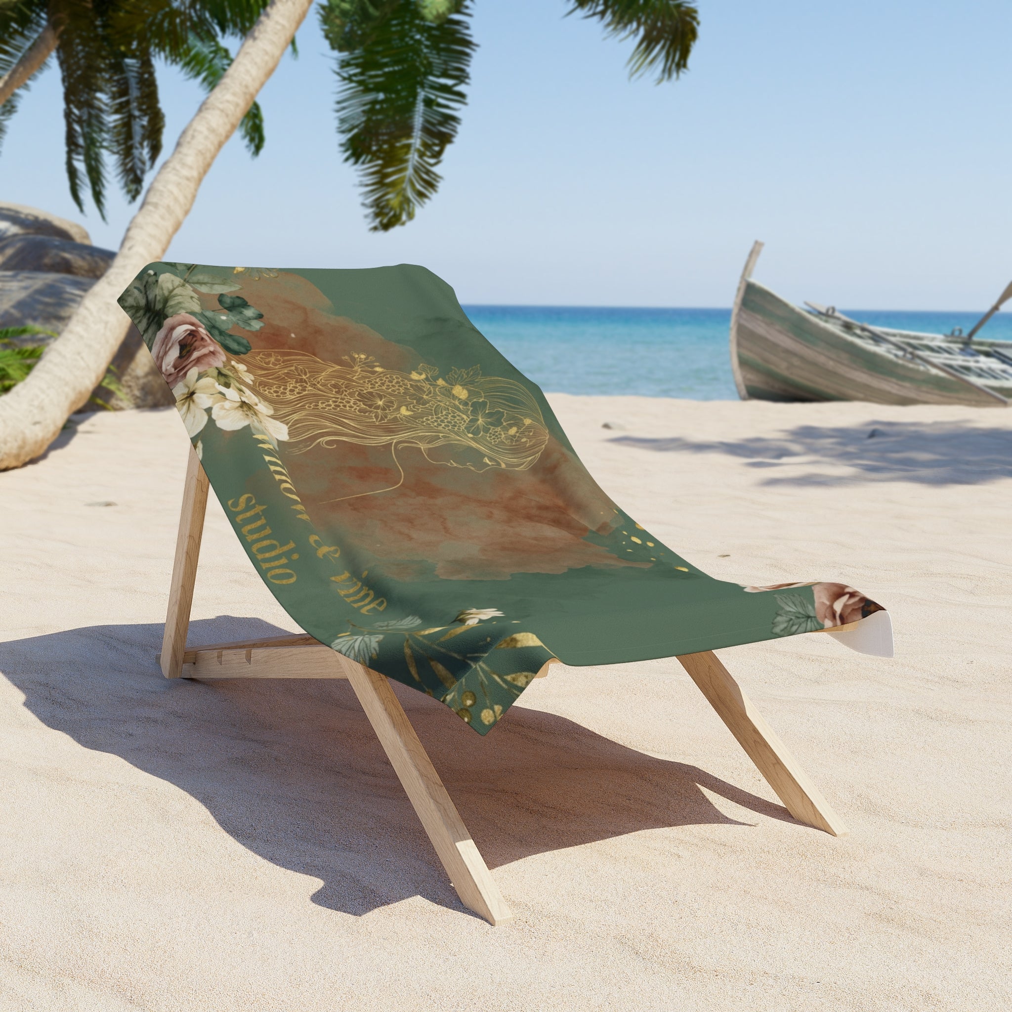 Boho Floral Goddess Beach Towel – Willow & Vine Studio Design